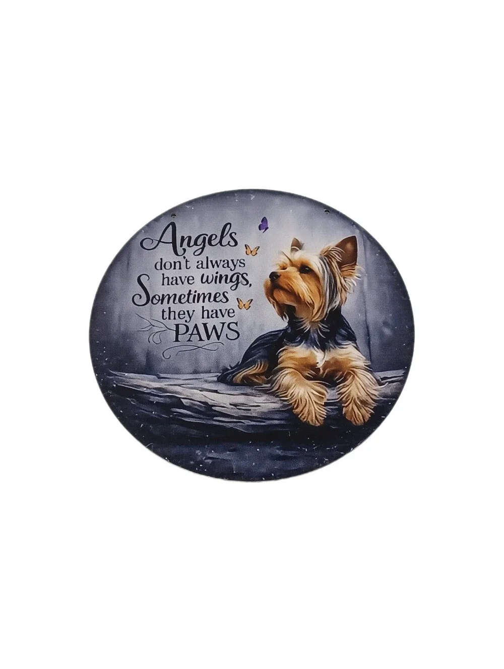 Yorkshire Terrier Angel Memorial Wood Plaque Angels Don't Always Have Wings Sign